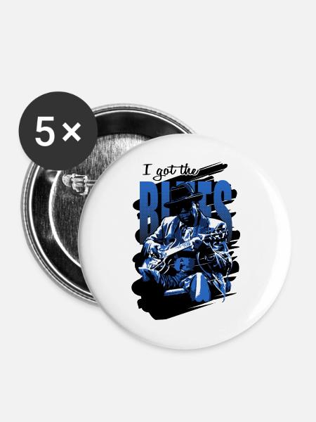 Got the blues - Buttons mittel 32 mm (5er Pack) - Weiß