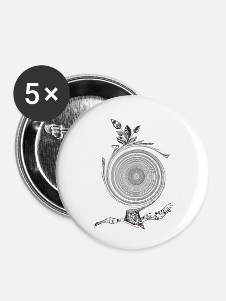 Kraft aus der Mitte - Buttons mittel 32 mm (5er Pack) - Weiß