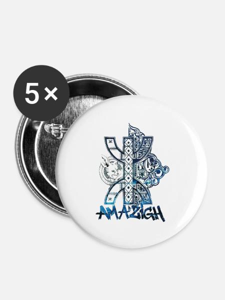 Amazigh - Buttons mittel 32 mm (5er Pack) - Weiß
