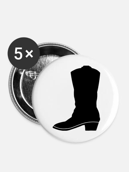 Cowboy-Westernstiefel - Buttons mittel 32 mm (5er Pack) - Weiß