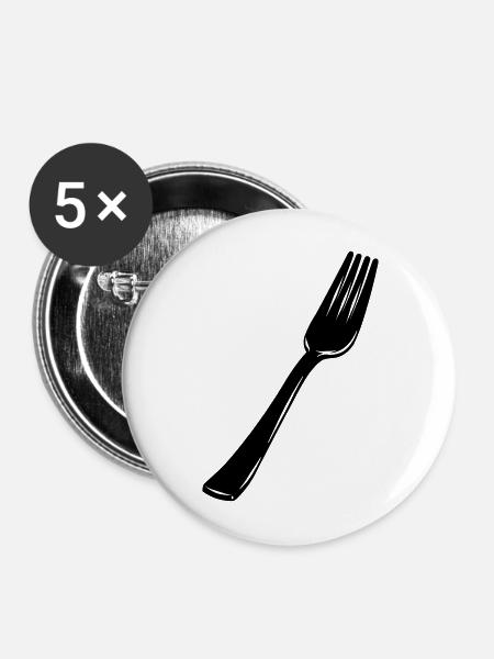 Gabelbesteck - Buttons mittel 32 mm (5er Pack) - Weiß