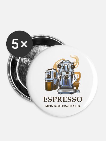 Espresso Design - Buttons mittel 32 mm (5er Pack) - Weiß