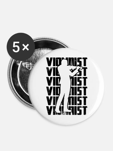 Violinist - Buttons mittel 32 mm (5er Pack) - Weiß