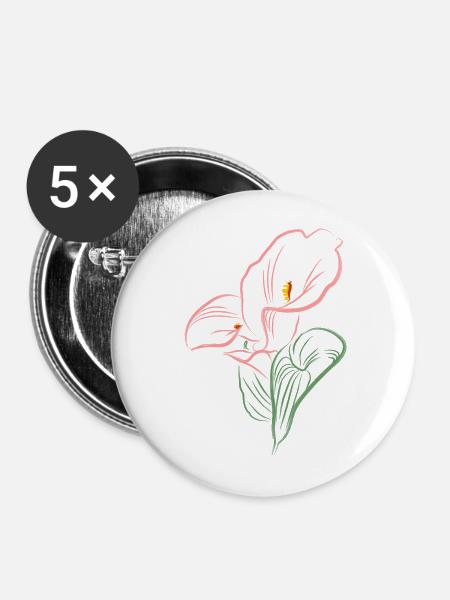 CALLA SoftPink - Buttons mittel 32 mm (5er Pack) - Weiß