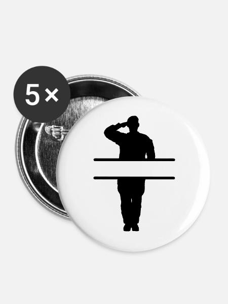 Gruß des Respekts Banner - Buttons mittel 32 mm (5er Pack) - Weiß