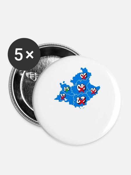 PACA-Region - Buttons mittel 32 mm (5er Pack) - Weiß