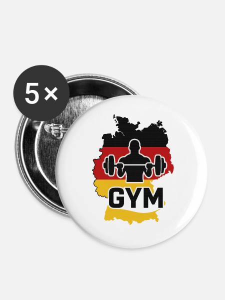 Muscle Nation DE - Buttons mittel 32 mm (5er Pack) - Weiß