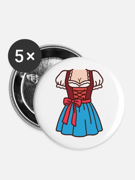 Dirndl Frauen - Buttons mittel 32 mm (5er Pack) - Weiß