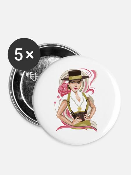 Wurzeln des Südens - Buttons mittel 32 mm (5er Pack) - Weiß
