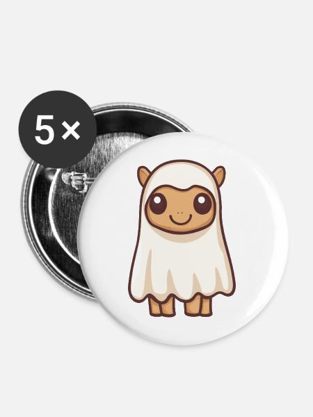 Kamel Halloween Geist - Buttons mittel 32 mm (5er Pack) - Weiß