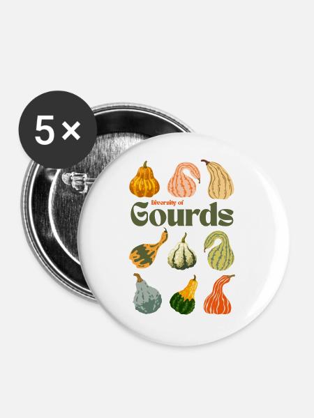 Diversity of Gourds - Buttons mittel 32 mm (5er Pack) - Weiß