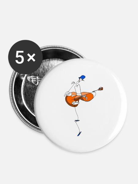 Gitarrist - Buttons mittel 32 mm (5er Pack) - Weiß