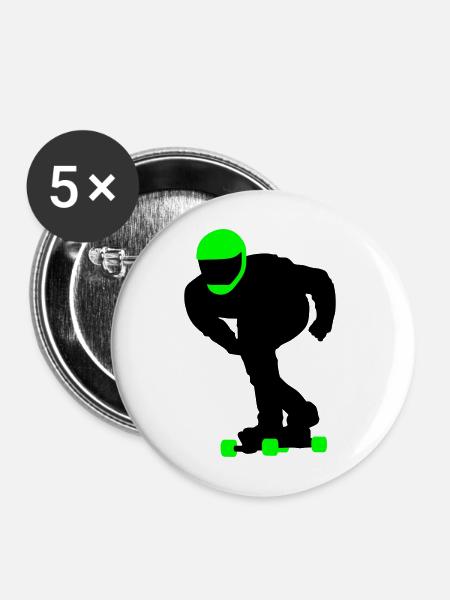Longboard - Buttons mittel 32 mm (5er Pack) - Weiß