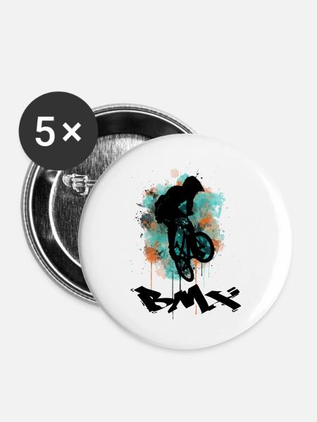 BMX Bike - Buttons mittel 32 mm (5er Pack) - Weiß