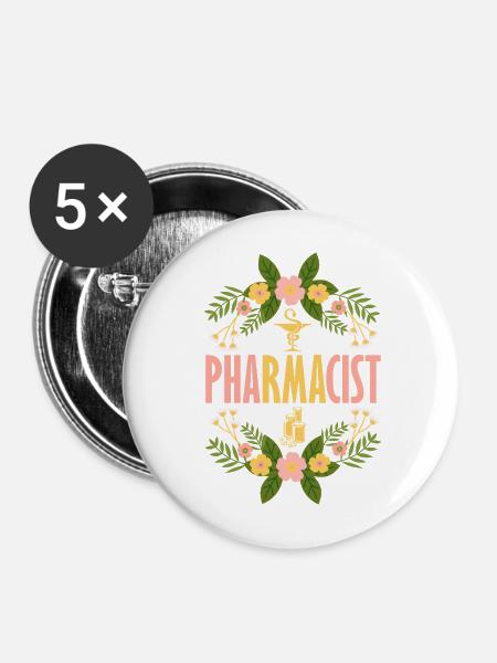 Apotheker Pharmazeutisch-technischer - Buttons mittel 32 mm (5er Pack) - Weiß