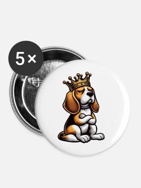Beagle Beaglebesitzer Beaglehalter beaglehund - Buttons mittel 32 mm (5er Pack) - Weiß