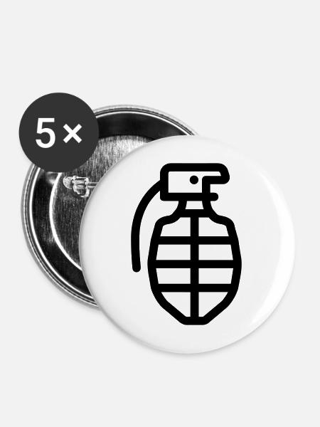 Grenada - Buttons mittel 32 mm (5er Pack) - Weiß
