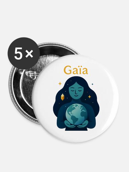 Ewige Kosmische Gaia - Buttons mittel 32 mm (5er Pack) - Weiß