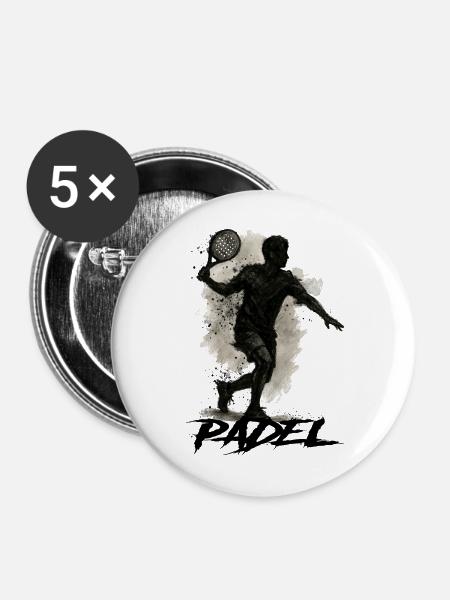 Padel - Buttons mittel 32 mm (5er Pack) - Weiß