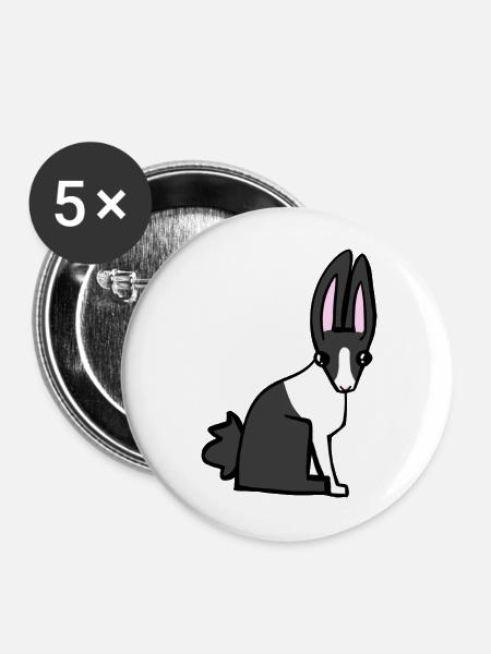 Noir Rabbit - Buttons mittel 32 mm (5er Pack) - Weiß