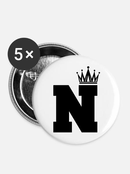 N Krone - Buttons mittel 32 mm (5er Pack) - Weiß