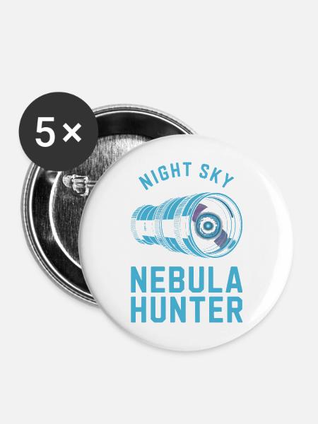 Nebula Hunter Night Sky Teleskop - Buttons mittel 32 mm (5er Pack) - Weiß