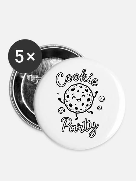 Cookies - Buttons mittel 32 mm (5er Pack) - Weiß