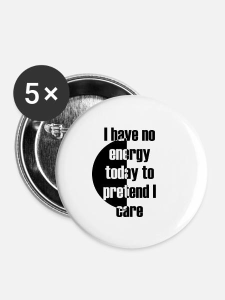 Lustige Inschrift - Buttons mittel 32 mm (5er Pack) - Weiß