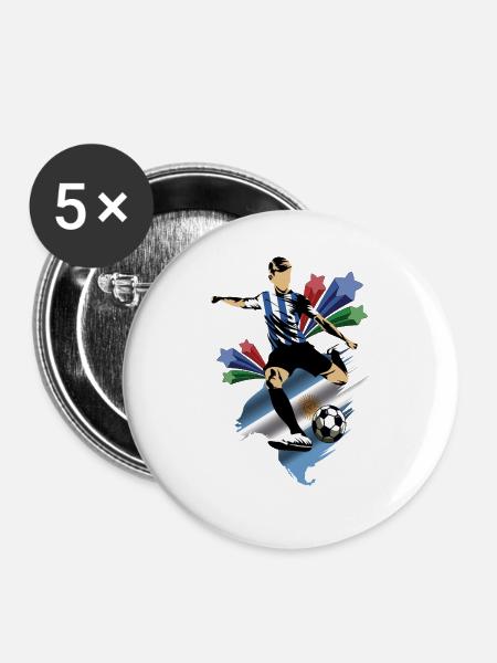 Argentinien - Argentinien - Flaggen - Buttons mittel 32 mm (5er Pack) - Weiß