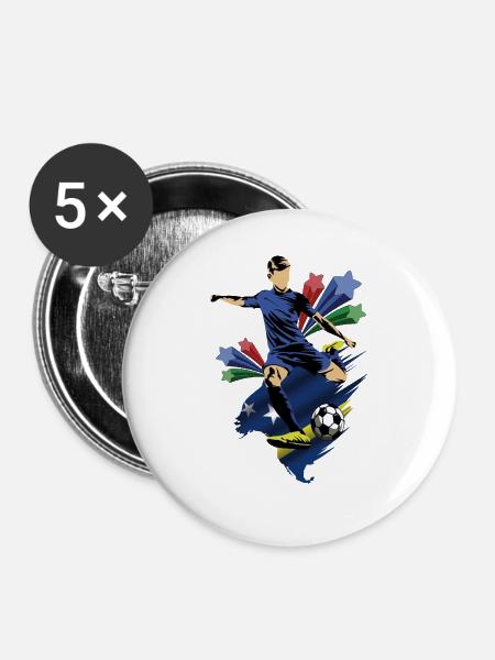 Curacao - Curaçao - Flaggen - Buttons mittel 32 mm (5er Pack) - Weiß