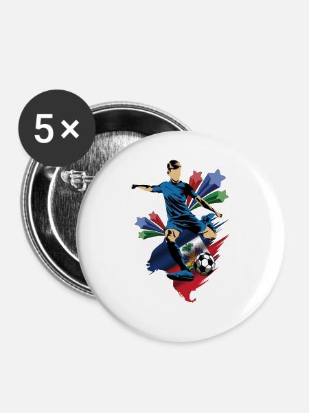 Haiti - Haiti - Flaggen - Buttons mittel 32 mm (5er Pack) - Weiß