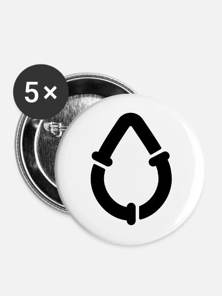 Klempner Wassertropfen Rohre - Buttons mittel 32 mm (5er Pack) - Weiß