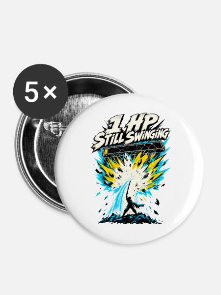 1 HP Still Swinging Artwork - Buttons mittel 32 mm (5er Pack) - Weiß
