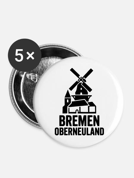 Oberneuland Bremen Skyline - Buttons mittel 32 mm (5er Pack) - Weiß