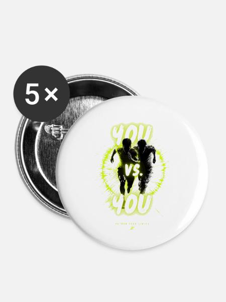 YOU vs YOU Fitness-Duell - Buttons mittel 32 mm (5er Pack) - Weiß
