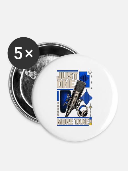 NUR NOCH EIN TAKE - Buttons mittel 32 mm (5er Pack) - Weiß
