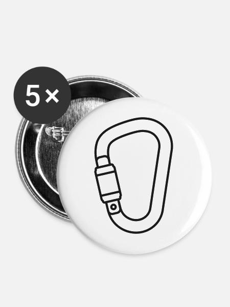 Ikone der Kletterkarabinerlinie - Buttons mittel 32 mm (5er Pack) - Weiß