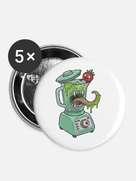Monster Standmixer - Buttons mittel 32 mm (5er Pack) - Weiß