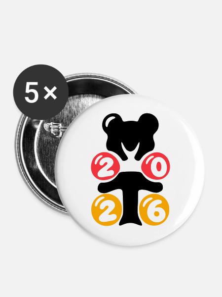 Logo_2026_final_layers - Buttons mittel 32 mm (5er Pack) - Weiß