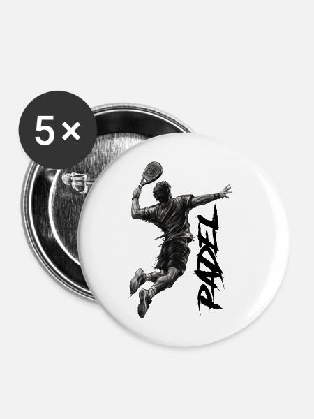 Padel - Buttons mittel 32 mm (5er Pack) - Weiß
