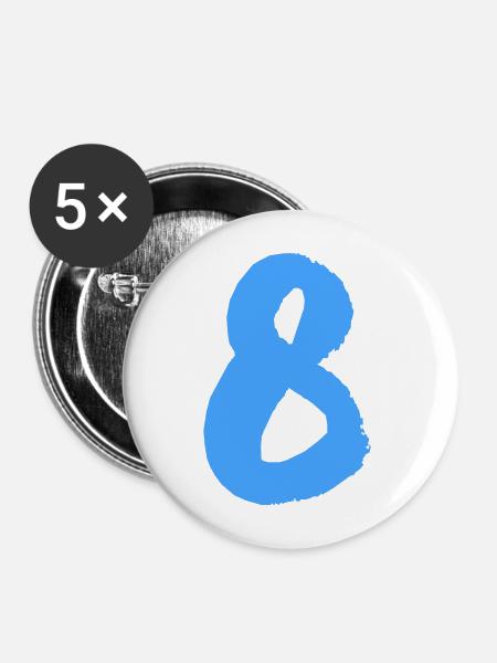 8 - Buttons mittel 32 mm (5er Pack) - Weiß