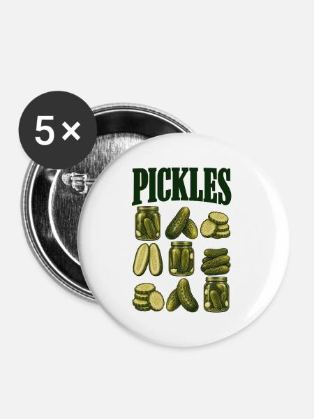 Gurkenraster - Buttons mittel 32 mm (5er Pack) - Weiß