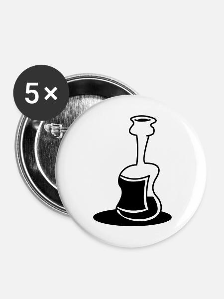Flasche - Buttons mittel 32 mm (5er Pack) - Weiß