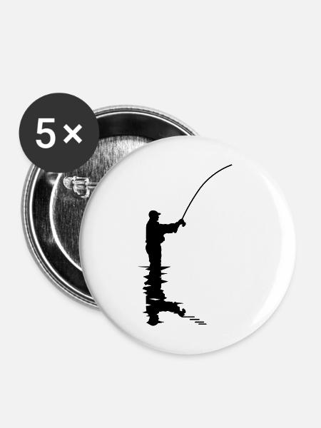 Angler - Buttons mittel 32 mm (5er Pack) - Weiß