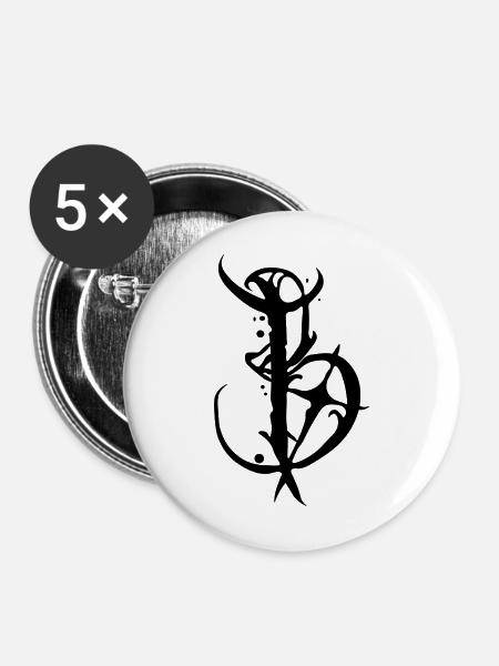 B - Buttons mittel 32 mm (5er Pack) - Weiß