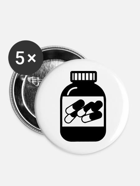 Kapseln - Buttons mittel 32 mm (5er Pack) - Weiß