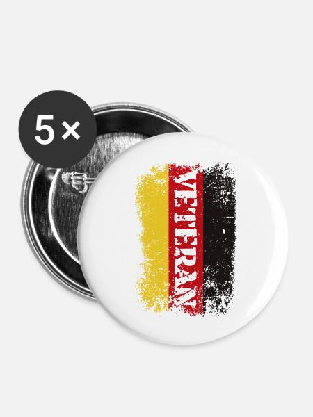 veteran - Buttons mittel 32 mm (5er Pack) - Weiß