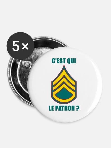Wer ist der ? - Buttons mittel 32 mm (5er Pack) - Weiß