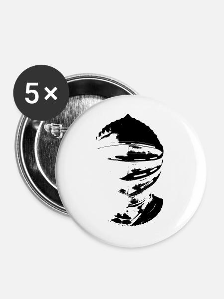 Ritterhelm - Buttons mittel 32 mm (5er Pack) - Weiß