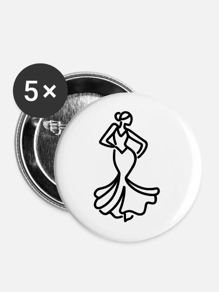 Flamenco - Buttons mittel 32 mm (5er Pack) - Weiß